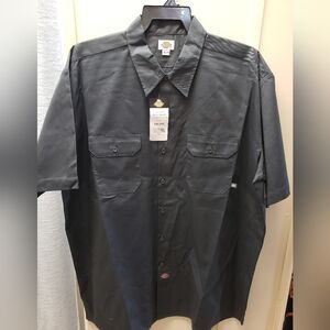 Dickies Men's Black Button Down Shirt
